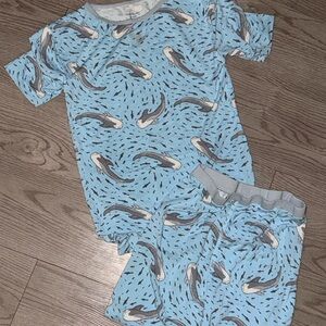 Bamboo Blue Kids Pajamas with Shark Print